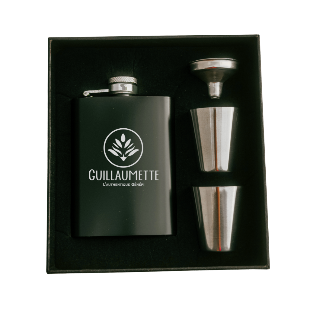 Flasque de génépi en métal | Guillaumette Authentique | Liqueur de génépi