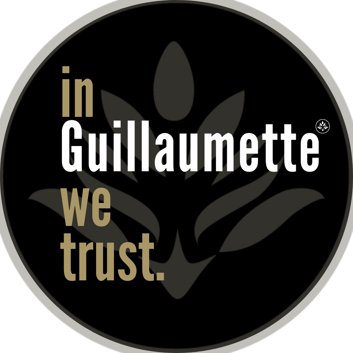 Stickers Rond in Guillaumette we trust