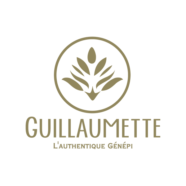 Logo doré de Guillaumette, producteur de génépi artisanal dans les Hautes-Alpes