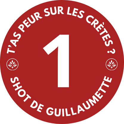 Stickers représentant un panneau de bord de piste avec la mention "t'as peur sur les crêtes"